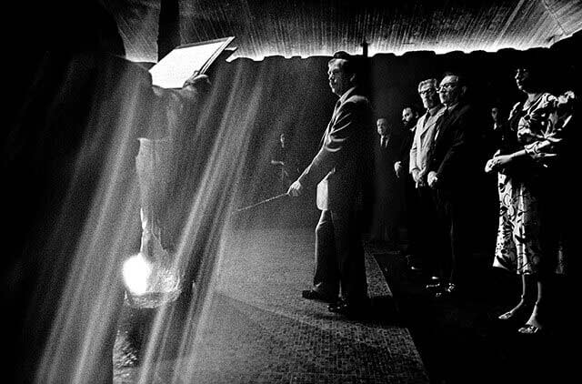 Israel, April 1990 - Jerusalem - Vaclav Havel during a visit to the Yad Vashem memorial